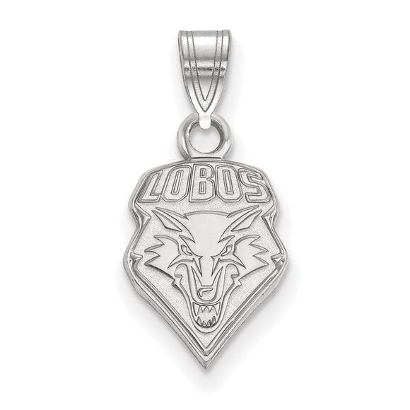 10k White Gold U. of New Mexico Small Logo Pendant
